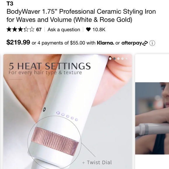 T3
BodyWaver 1.75” Professional Ceramic Styling Iron for Waves and Volume - Picture 6 of 9